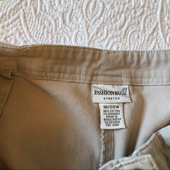 Fashion Bug Khaki Pants Front Zippered Pockets - Picture 7 of 7